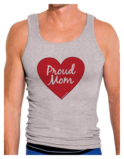 Proud Mom Heart Mens Ribbed Tank Top-Mens Ribbed Tank Top-TooLoud-Heather-Gray-Small-Davson Sales