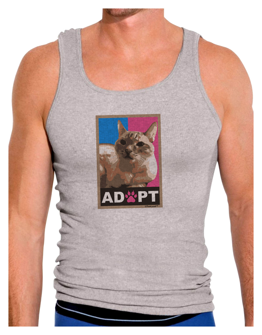 Adopt Cute Kitty Cat Adoption Mens Ribbed Tank Top-Mens Ribbed Tank Top-TooLoud-White-Small-Davson Sales
