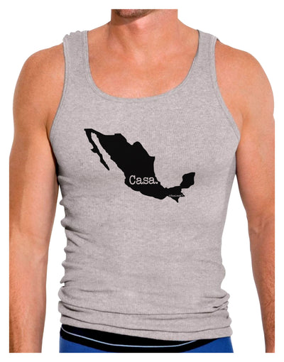 Mexico - Casa - Cinco De Mayo Mens Ribbed Tank Top-Mens Ribbed Tank Top-TooLoud-Heather-Gray-Small-Davson Sales