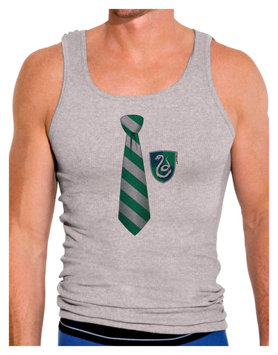 Wizard Tie Green and Silver Mens Ribbed Tank Top-Mens Ribbed Tank Top-TooLoud-Heather-Gray-Small-Davson Sales