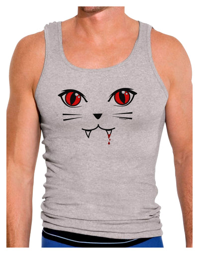 Vamp Kitty Mens Ribbed Tank Top-Mens Ribbed Tank Top-TooLoud-Heather-Gray-Small-Davson Sales