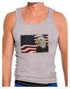 Patriotic USA Flag with Bald Eagle Mens Ribbed Tank Top by TooLoud-Mens Ribbed Tank Top-TooLoud-Heather-Gray-Small-Davson Sales