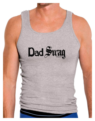 Dad Swag Text Mens Ribbed Tank Top by TooLoud-Mens Ribbed Tank Top-TooLoud-Heather-Gray-Small-Davson Sales