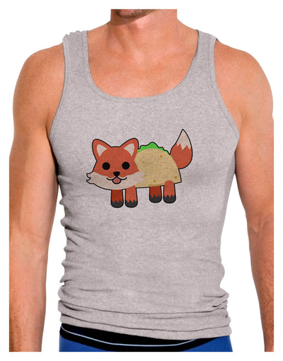 Cute Taco Fox Mens Ribbed Tank Top-Mens Ribbed Tank Top-TooLoud-Heather-Gray-Small-Davson Sales