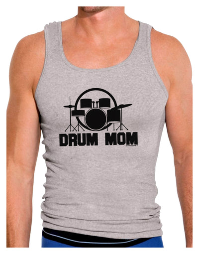 Drum Mom - Mother's Day Design Mens Ribbed Tank Top-Mens Ribbed Tank Top-TooLoud-Heather-Gray-Small-Davson Sales