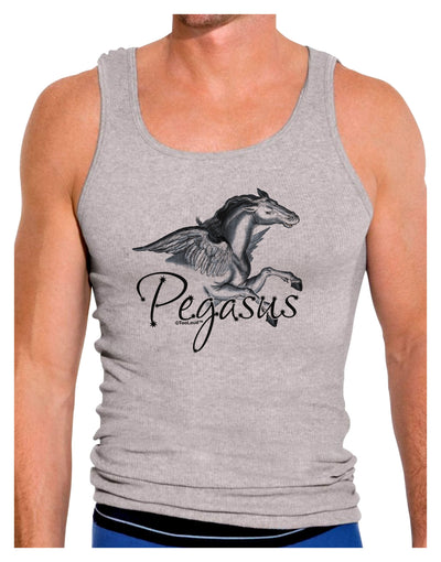 Pegasus Color Illustration Mens Ribbed Tank Top-Mens Ribbed Tank Top-TooLoud-Heather-Gray-Small-Davson Sales