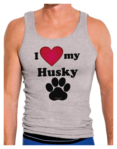 I Heart My Husky Mens Ribbed Tank Top by TooLoud-Mens Ribbed Tank Top-TooLoud-Heather-Gray-Small-Davson Sales