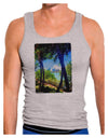 TooLoud Tropical Skyline Mens Ribbed Tank Top-Mens Ribbed Tank Top-TooLoud-Heather-Gray-Small-Davson Sales