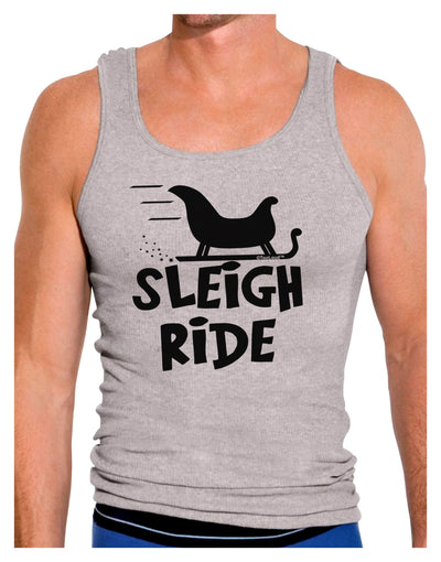 Sleigh Ride BnW Mens Ribbed Tank Top-Mens Ribbed Tank Top-TooLoud-Heather-Gray-Small-Davson Sales