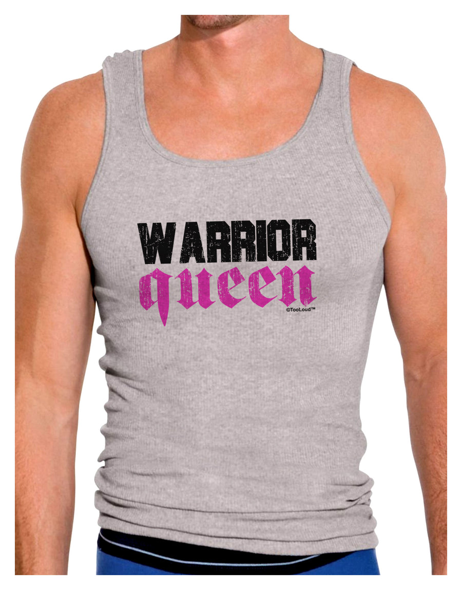 TooLoud Warrior Queen Pink Script Mens Ribbed Tank Top-Mens Ribbed Tank Top-TooLoud-White-Small-Davson Sales