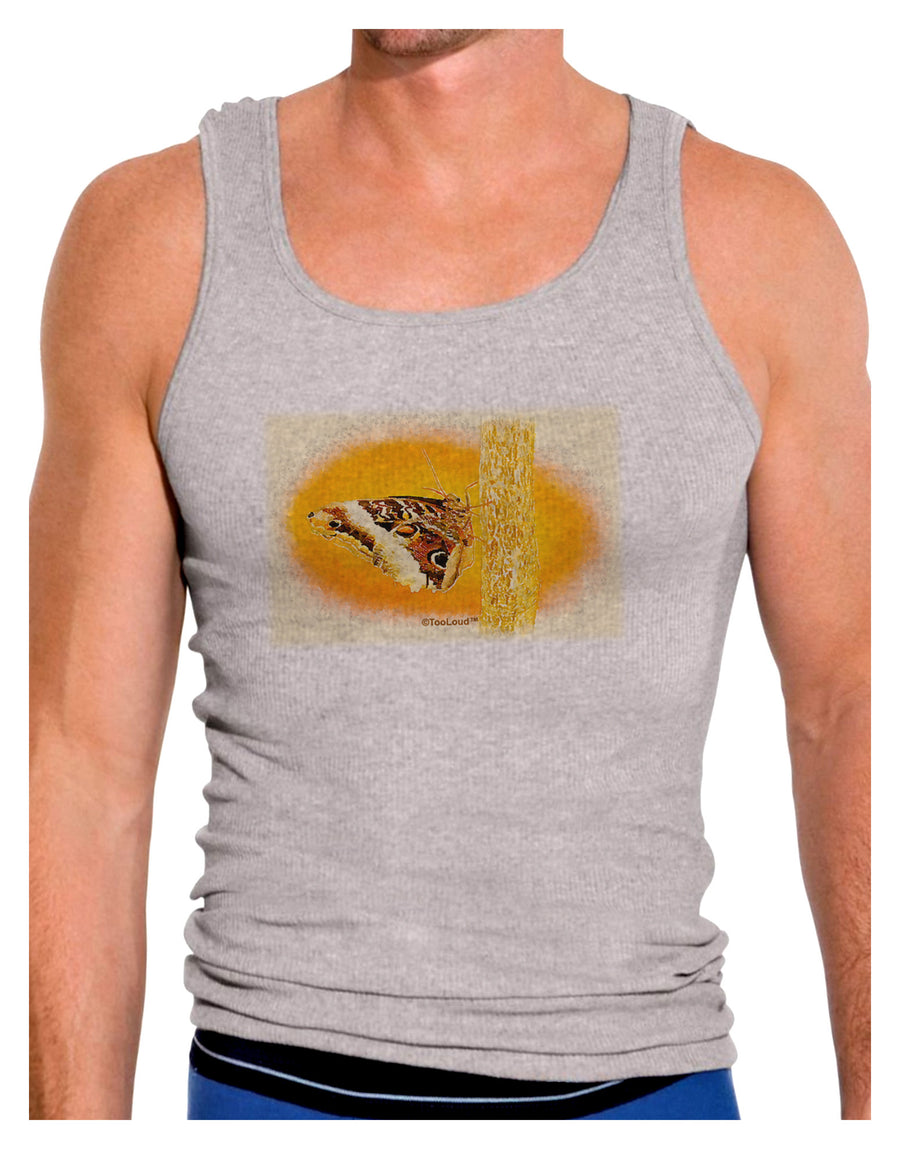 TooLoud Watercolor Owl Moth Mens Ribbed Tank Top-Mens Ribbed Tank Top-TooLoud-White-Small-Davson Sales