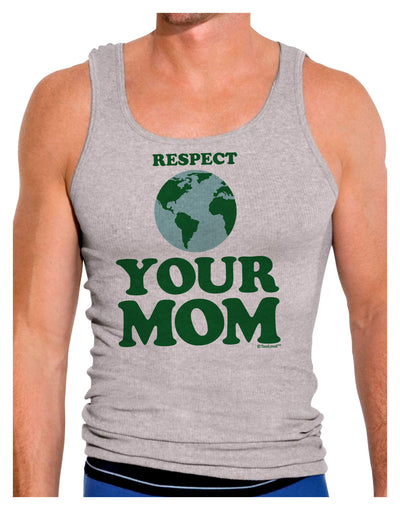 Respect Your Mom - Mother Earth Design - Color Mens Ribbed Tank Top-Mens Ribbed Tank Top-TooLoud-Heather-Gray-Small-Davson Sales