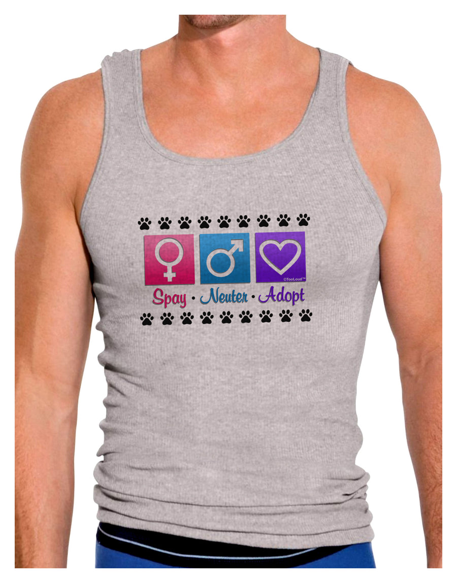 Spay Neuter Adopt Mens Ribbed Tank Top-Mens Ribbed Tank Top-TooLoud-White-Small-Davson Sales