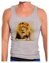 Lion Watercolor 4 Mens Ribbed Tank Top-Mens Ribbed Tank Top-TooLoud-Heather-Gray-Small-Davson Sales