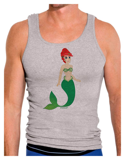 Mermaid Design - Green Mens Ribbed Tank Top-Mens Ribbed Tank Top-TooLoud-Heather-Gray-Small-Davson Sales