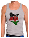 Kenya Flag Silhouette Distressed Mens Ribbed Tank Top-Mens Ribbed Tank Top-TooLoud-Heather-Gray-Small-Davson Sales