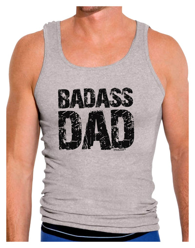 Badass Dad Mens Ribbed Tank Top by TooLoud-Mens Ribbed Tank Top-TooLoud-Heather-Gray-Small-Davson Sales