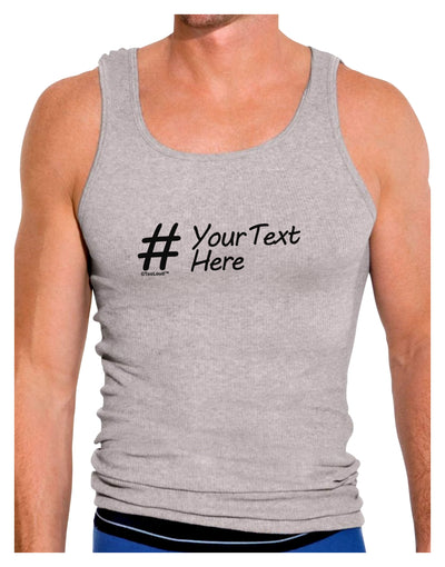 Personalized Hashtag Mens Ribbed Tank Top by TooLoud-Mens Ribbed Tank Top-TooLoud-Heather-Gray-Small-Davson Sales