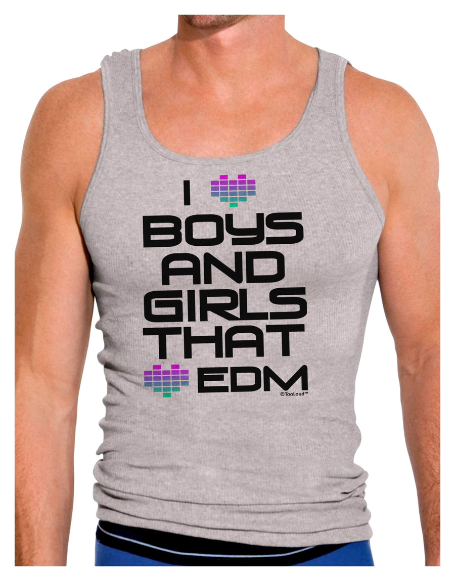 I Heart Boys and Girls That Heart EDM Mens Ribbed Tank Top-Mens Ribbed Tank Top-TooLoud-White-Small-Davson Sales