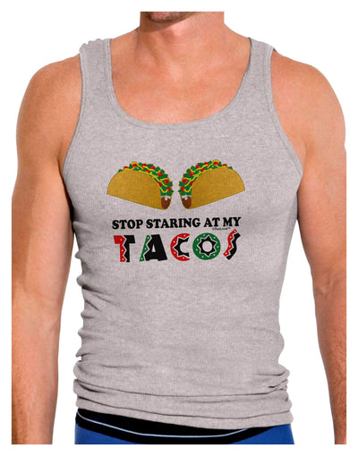 Stop Staring At My Tacos Mens Ribbed Tank Top-Mens Ribbed Tank Top-TooLoud-Heather-Gray-Small-Davson Sales