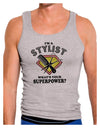 Stylist - Superpower Mens Ribbed Tank Top-Mens Ribbed Tank Top-TooLoud-Heather-Gray-Small-Davson Sales