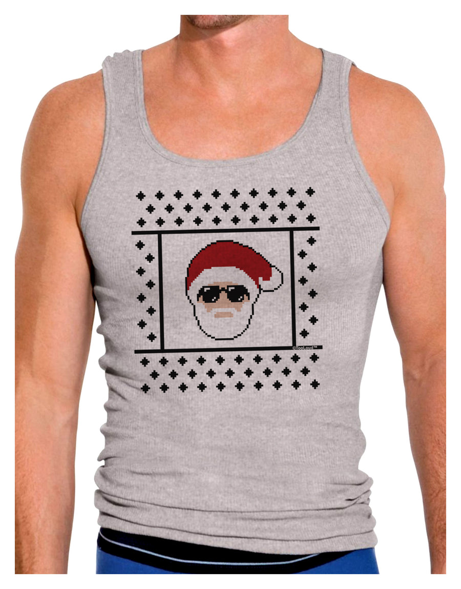 Cool Santa Christmas Sweater Mens Ribbed Tank Top-Mens Ribbed Tank Top-TooLoud-White-Small-Davson Sales