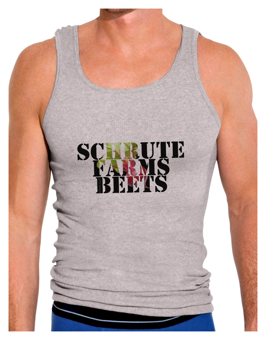 Schrute Farms Beets Mens Ribbed Tank Top by TooLoud-Mens Ribbed Tank Top-TooLoud-White-Small-Davson Sales
