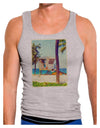 Lifeguard Station Watercolor Mens Ribbed Tank Top-Mens Ribbed Tank Top-TooLoud-Heather-Gray-Small-Davson Sales