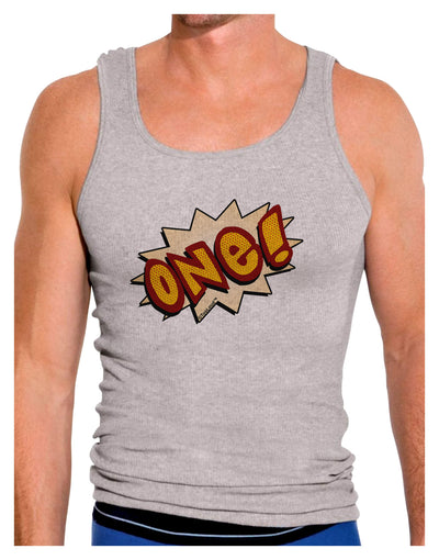 Onomatopoeia One Birthday Mens Ribbed Tank Top-Mens Ribbed Tank Top-TooLoud-Heather-Gray-Small-Davson Sales