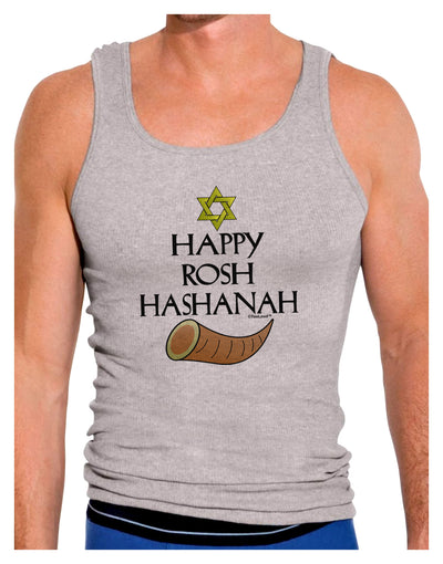Happy Rosh Hashanah Mens Ribbed Tank Top-Mens Ribbed Tank Top-TooLoud-Heather-Gray-Small-Davson Sales