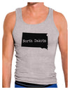 North Dakota - United States Shape Mens Ribbed Tank Top by TooLoud