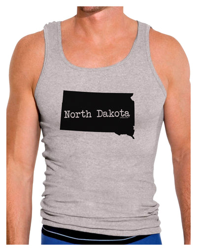 North Dakota - United States Shape Mens Ribbed Tank Top by TooLoud