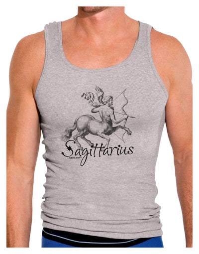 Sagittarius Illustration Mens Ribbed Tank Top-Mens Ribbed Tank Top-TooLoud-Heather-Gray-Small-Davson Sales