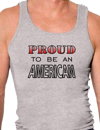 Proud to be an American Mens Ribbed Tank Top-Mens Ribbed Tank Top-TooLoud-Heather-Gray-Small-Davson Sales
