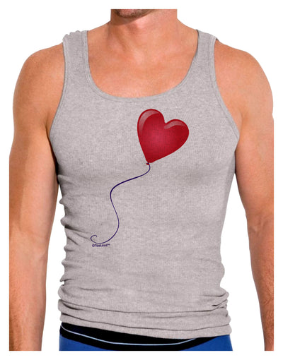 Cute Red Heart Balloon Mens Ribbed Tank Top-Mens Ribbed Tank Top-TooLoud-Heather-Gray-Small-Davson Sales