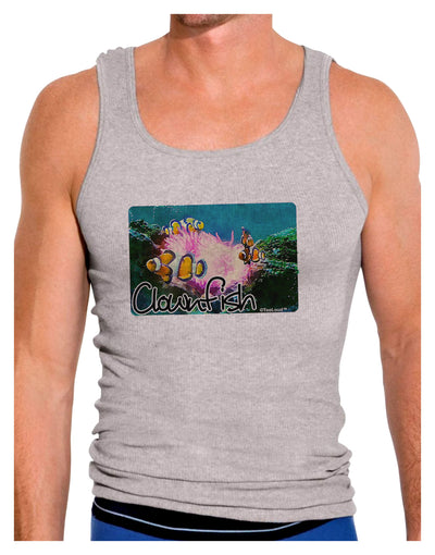 Clownfish Watercolor Text Mens Ribbed Tank Top-Mens Ribbed Tank Top-TooLoud-Heather-Gray-Small-Davson Sales