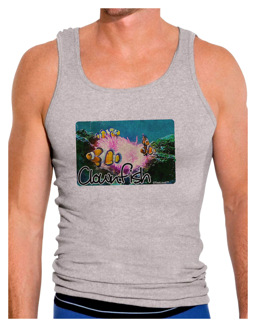 Clownfish Watercolor Text Mens Ribbed Tank Top-Mens Ribbed Tank Top-TooLoud-White-Small-Davson Sales