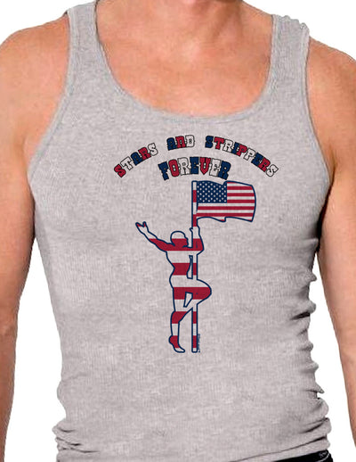 Stars and Strippers Forever Male Mens Ribbed Tank Top-Mens Ribbed Tank Top-TooLoud-Heather-Gray-Small-Davson Sales
