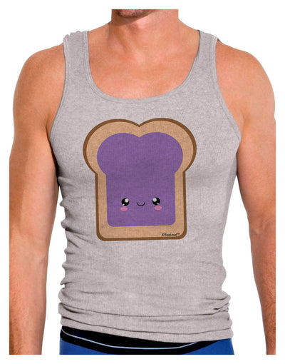Cute Matching Design - PB and J - Jelly Mens Ribbed Tank Top by TooLoud-Mens Ribbed Tank Top-TooLoud-Heather-Gray-Small-Davson Sales