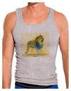 Lion Watercolor 1 Mens Ribbed Tank Top-Mens Ribbed Tank Top-TooLoud-Heather-Gray-Small-Davson Sales