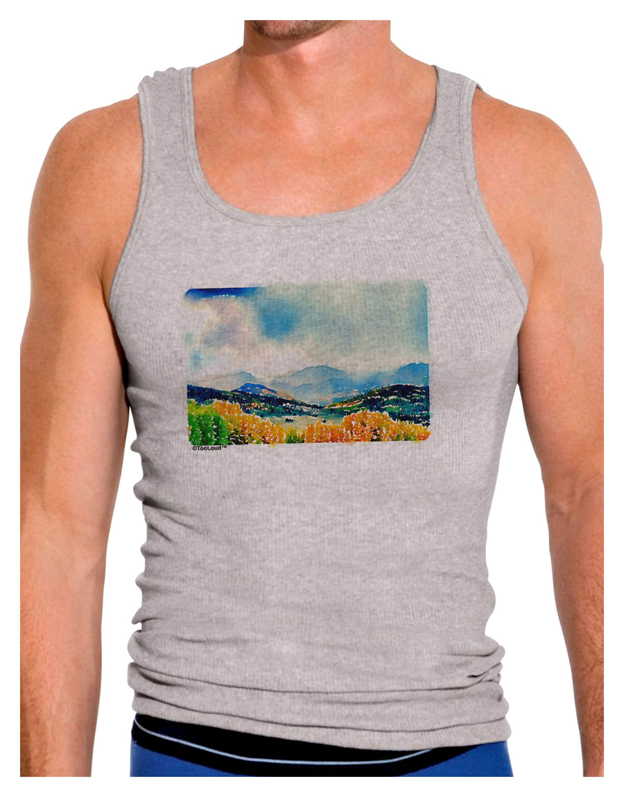 Colorado Mountain Scene Mens Ribbed Tank Top-Mens Ribbed Tank Top-TooLoud-White-Small-Davson Sales