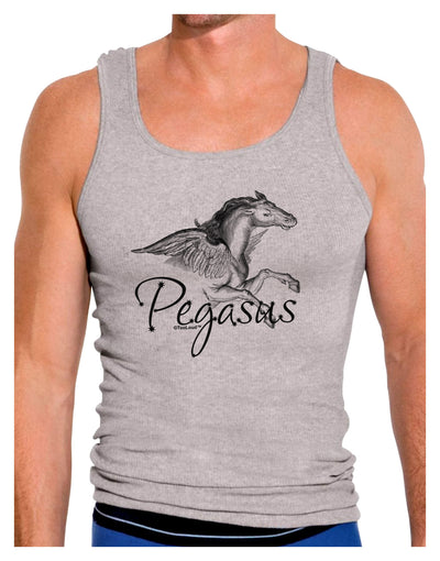 Pegasus Illustration Mens Ribbed Tank Top-Mens Ribbed Tank Top-TooLoud-Heather-Gray-Small-Davson Sales