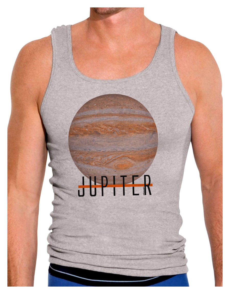 Planet Jupiter Earth Text Mens Ribbed Tank Top-Mens Ribbed Tank Top-TooLoud-White-Small-Davson Sales