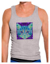 Geometric Kitty Inverted Mens Ribbed Tank Top-Mens Ribbed Tank Top-TooLoud-Heather-Gray-Small-Davson Sales
