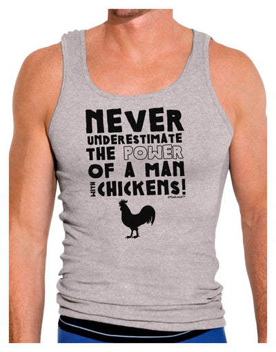 A Man With Chickens Mens Ribbed Tank Top-Mens Ribbed Tank Top-TooLoud-Heather-Gray-Small-Davson Sales