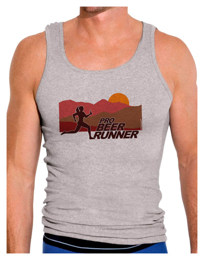 Pro Beer Runner Woman Mens Ribbed Tank Top-Mens Ribbed Tank Top-TooLoud-Heather-Gray-Small-Davson Sales