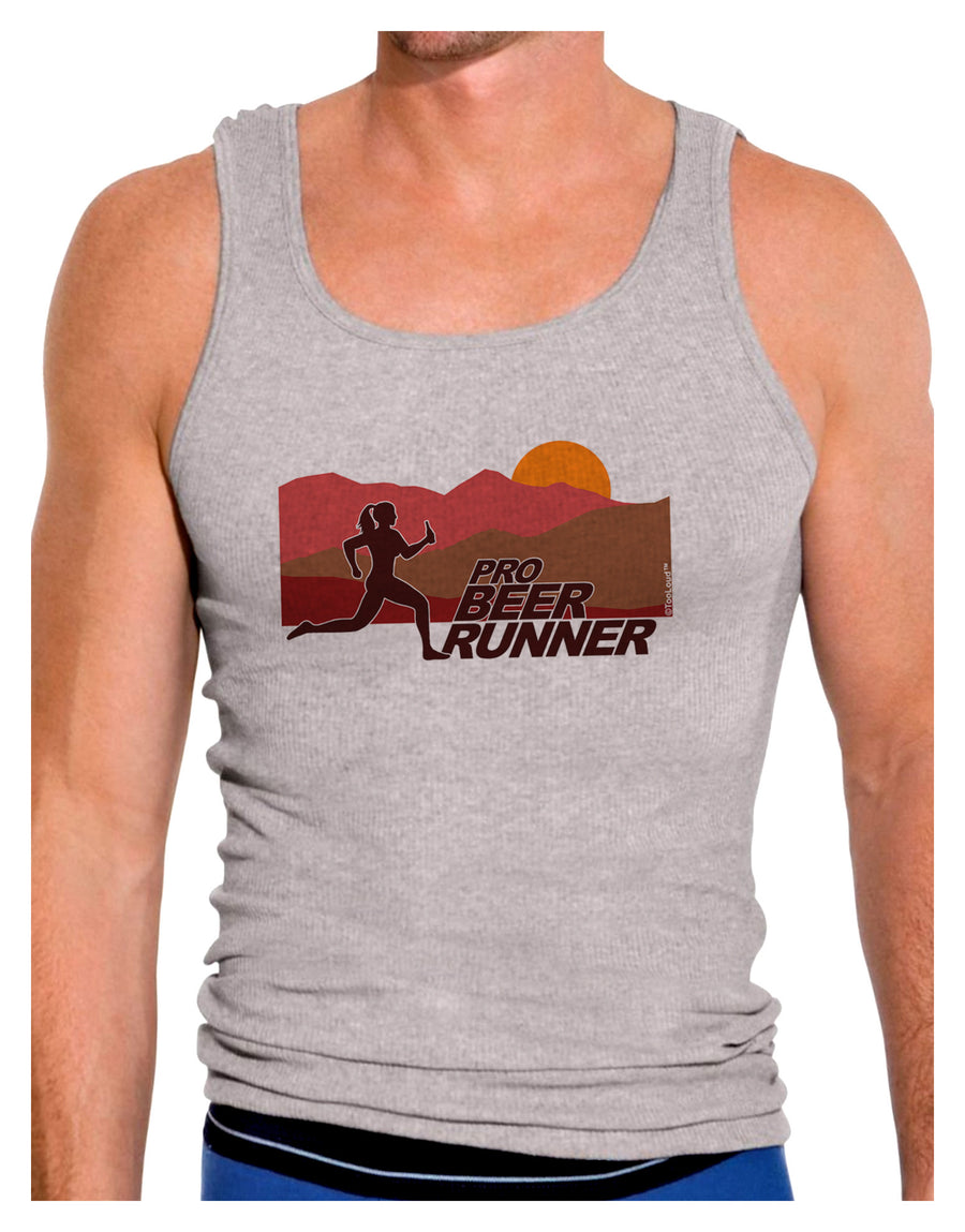 Pro Beer Runner Woman Mens Ribbed Tank Top-Mens Ribbed Tank Top-TooLoud-White-Small-Davson Sales