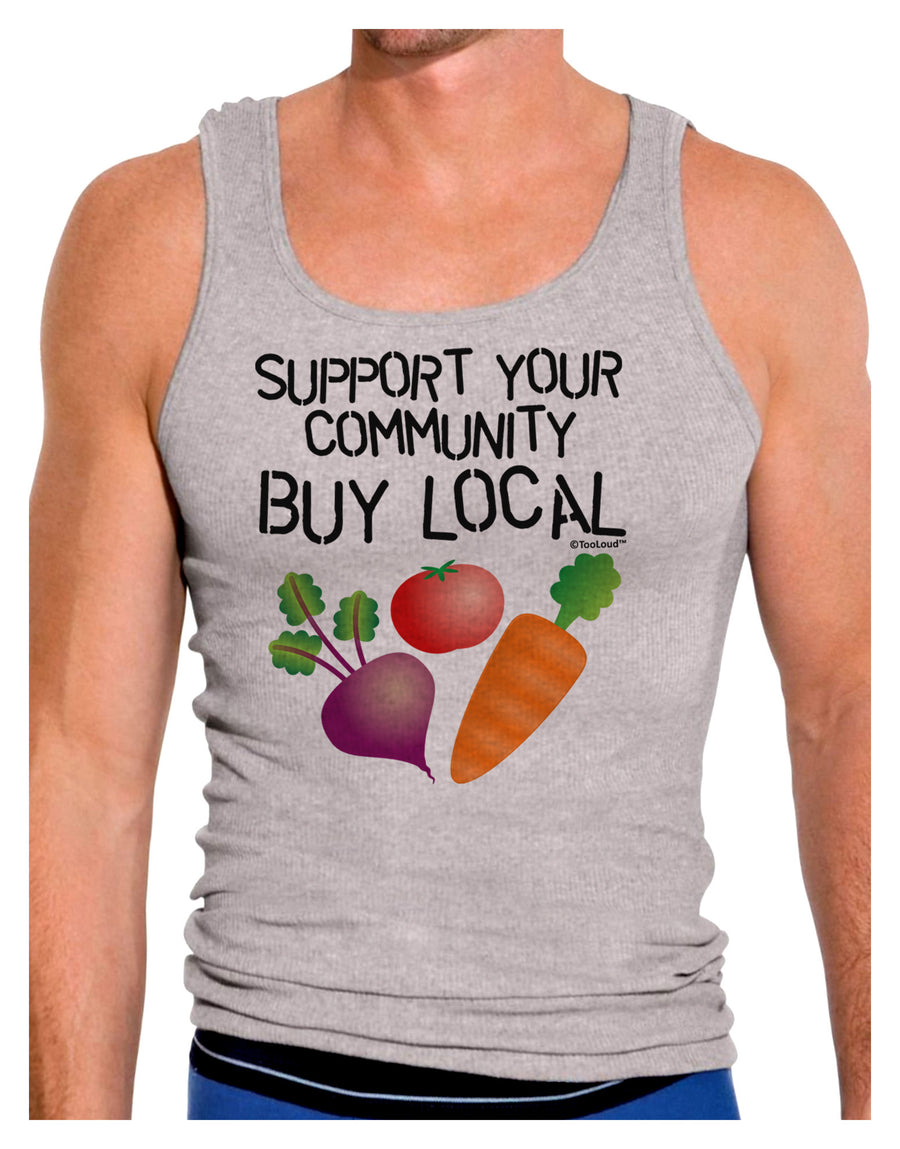 Support Your Community - Buy Local Mens Ribbed Tank Top-Mens Ribbed Tank Top-TooLoud-White-Small-Davson Sales