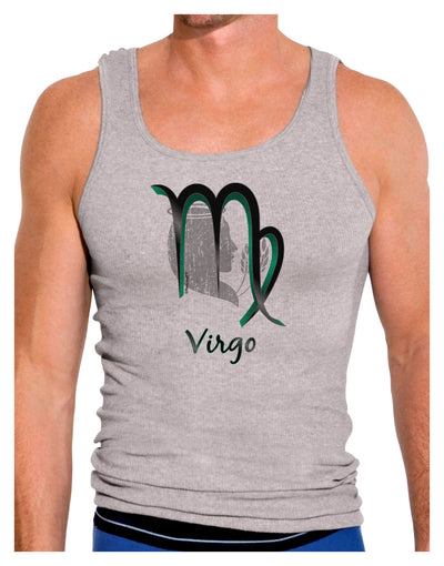 Virgo Symbol Mens Ribbed Tank Top-Mens Ribbed Tank Top-TooLoud-Heather-Gray-Small-Davson Sales