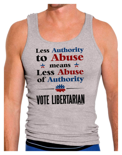 Libertarian Against Authority Abuse Mens Ribbed Tank Top-Mens Ribbed Tank Top-TooLoud-Heather-Gray-Small-Davson Sales